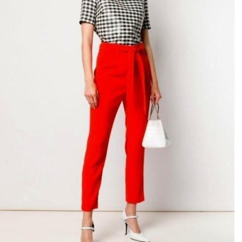 Veronica Beard Red Tailored Pants Holiday Dress Wear size 8 MSRP $425